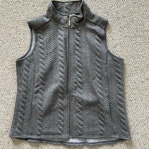 Gray vest with cables